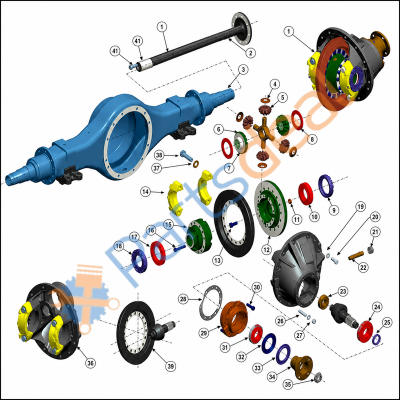 Diff Carrier Head Assembly – Dana Spicer Ratio 6.17, 1610mm, 41T, BGL 994011-N | Item 1